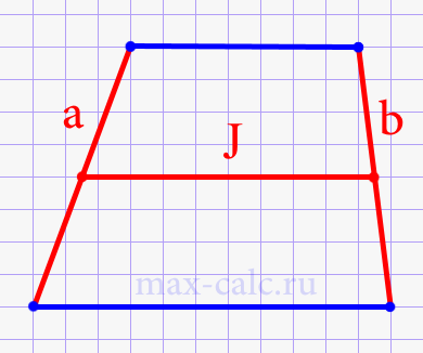 Периметр трапеции через среднию линию и боковые стороны
