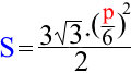 Формула площади правильного шестиугольника через периметр
