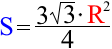 Формула площади равностороннего треугольника через радиус описанной окружности