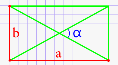 Угол ромба через диагонали