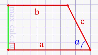 Острый угол при нижнем основании прямоугольной трапеции через два основания и боковую сторону