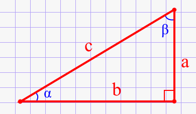 Угол прямоугольного треугольника через две стороны