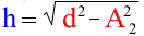 Формула высоты параллелограмма через длину отрезка, образованного на основании и диагональ